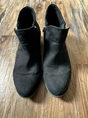 Women's Black Ankle Booties - Sleek Suede Look